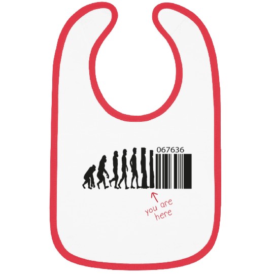 Evolution - Barcode - Transhumanism - Technology Bibs