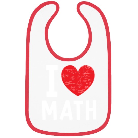 I Love Math Heart Math Bibs