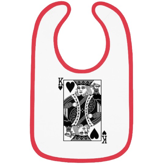 King of Hearts - Black Playing Card Bibs