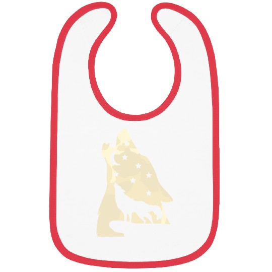 Wolf silhouette howling wolf moonlight Bibs