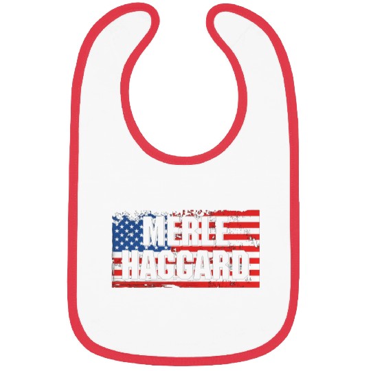 Vintage Graphic Merle Haggard On Flag Bibs