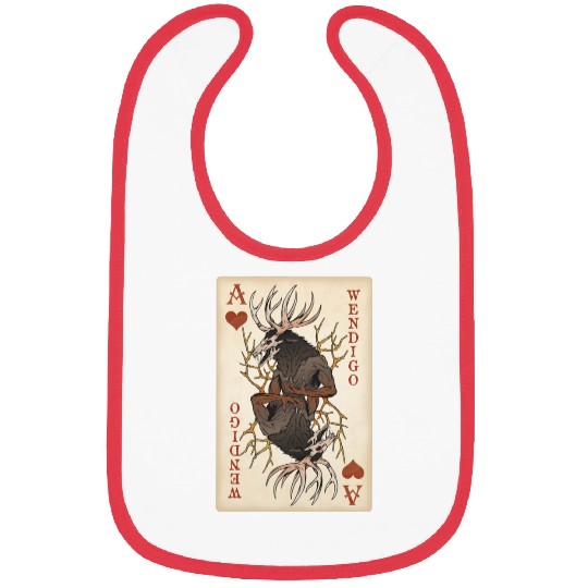 Wendigo Playing Card - Ace of Hearts Cryptid Art Bibs