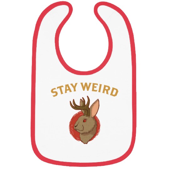 Stay Weird Cryptozoology Cryptid Jackalope product Bibs