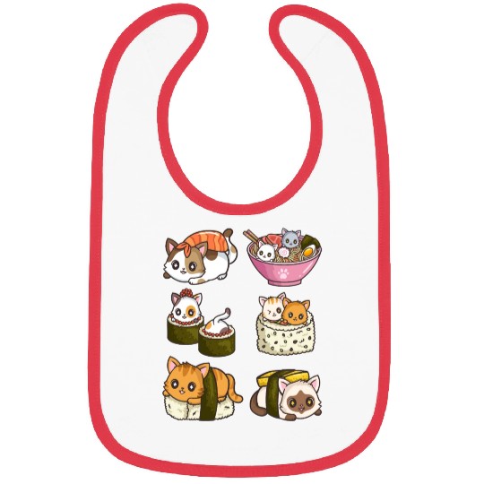 Sushi Cat Japanese Anime Bibs