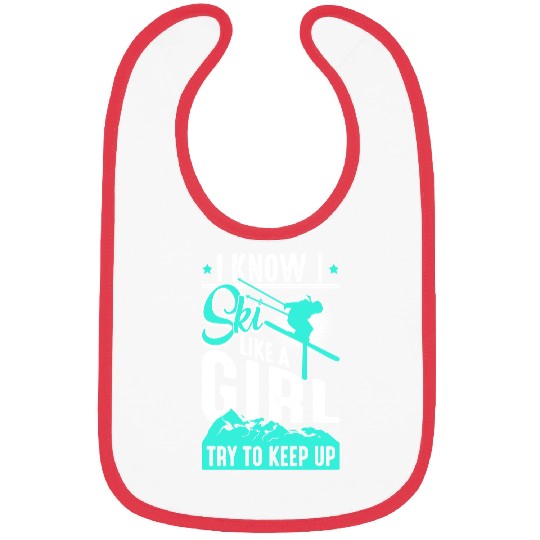 Ski like a Girl Retro Vintage Snow Skiing Winter Bibs