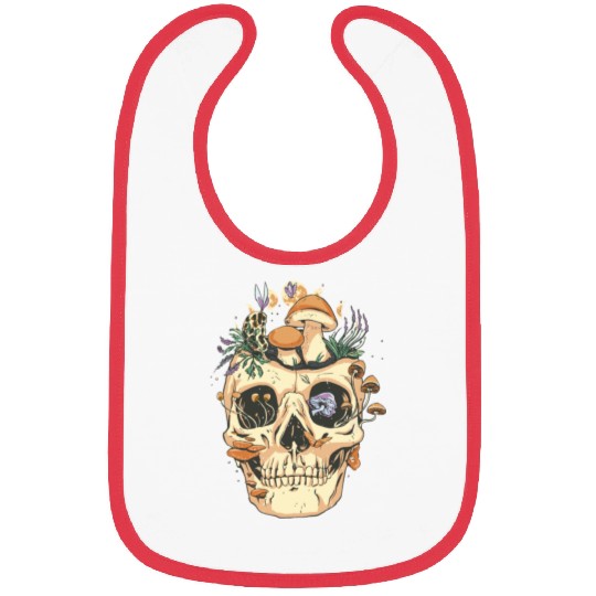 Skull mushrooms vintage skull mushrooms vintage gi Bibs