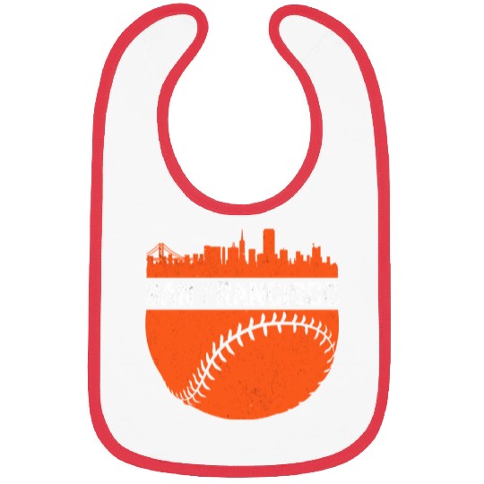 Vintage Downtown San Francisco Cali Skyline Baseba Bibs