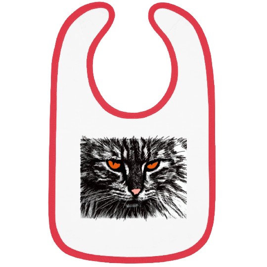 funny cat face Bibs