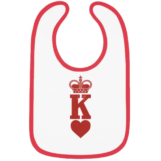 King of Hearts Crown Poker Cards Funny Gambling Bibs