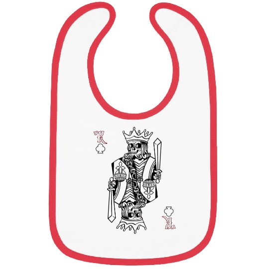Skull King Clubs Card Skeleton Dead Cool Poker Bibs