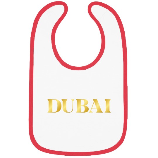 Modern Gold Glam Dubai City Typography Bibs