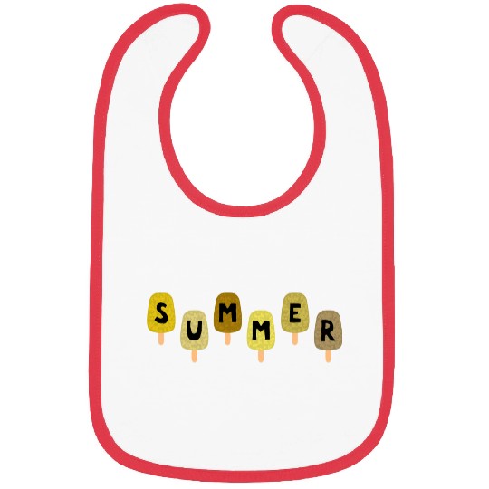 Yellow ICE CREAM STICKS with SUMMER Word Bibs