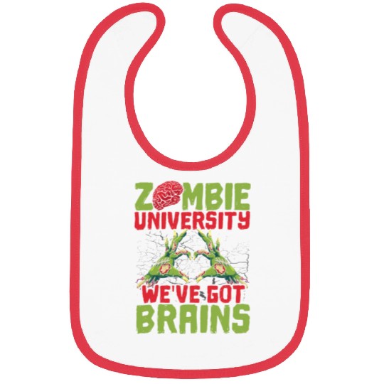 Zombie University We've Got Brains Trick Or Treat Bibs