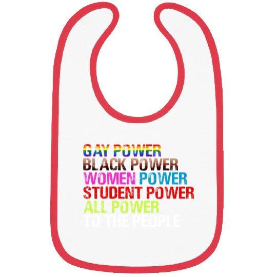 Gay Power Black Power Women Power LGBTQ Gay Pride Bibs