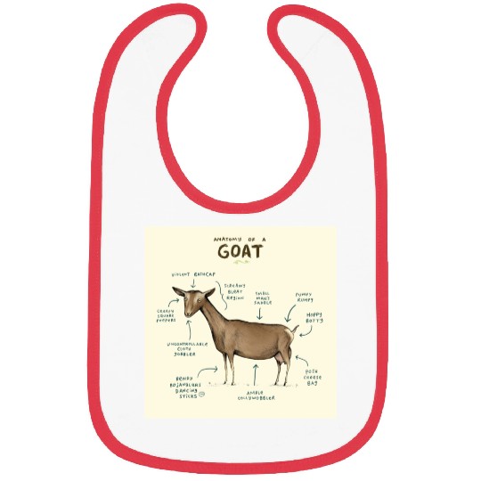 anatomy of a goat greeting card Bibs