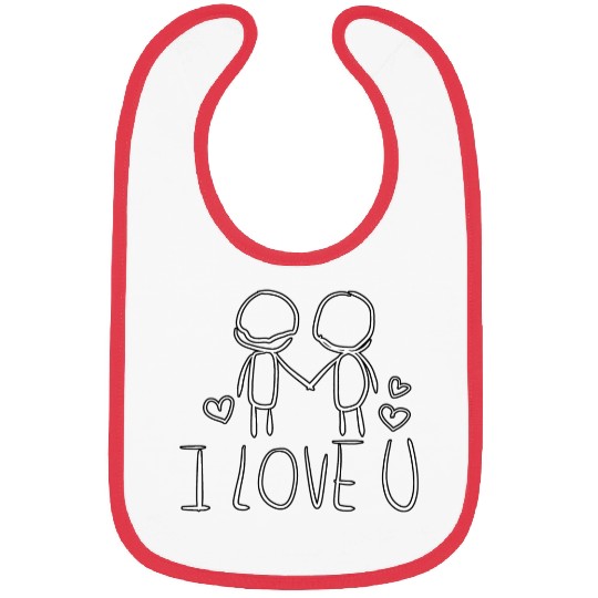 valentines day i love you gay couple Bibs