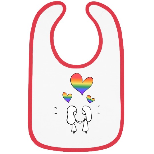 lgbt couple lesbian love valentines day Bibs