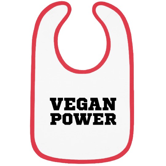VEGAN POWER (in black college font) Bibs