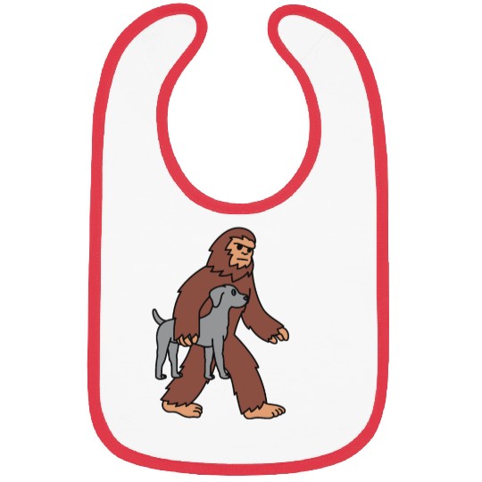 Bigfoot Sasquatch Carrying Weimaraner Bibs