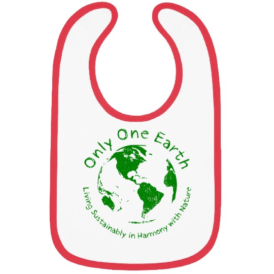 Only One Earth - dark green vintage design Bibs