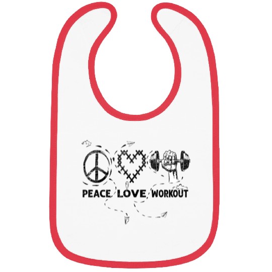 Peace love workout dumbbells heart shape. Bibs