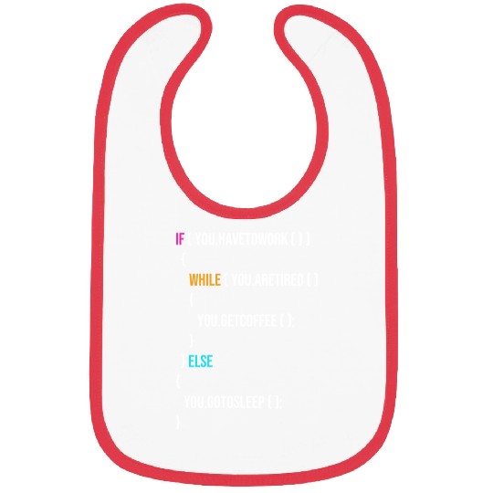 Funny Programmer Codes Coffee And Sleep Bibs
