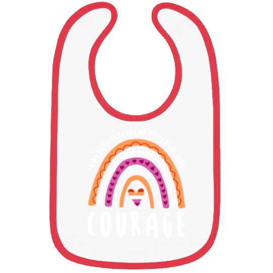 Courage Lesbian Pride Rainbow Bibs