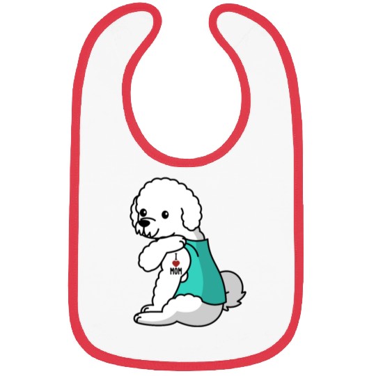 I Love Mom Tattoo Bichon Frise Bibs
