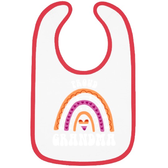 Proud Grandma Lesbian Pride Rainbow Bibs