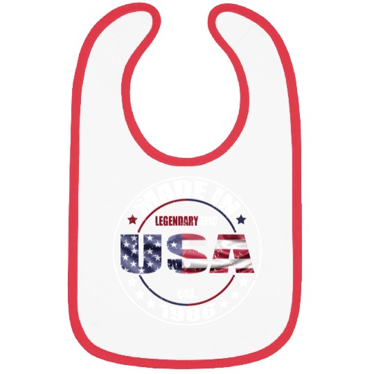 Birthday Saying Born USA 1986 Bibs