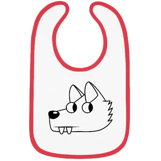 sly looking wolf with teeth Bibs