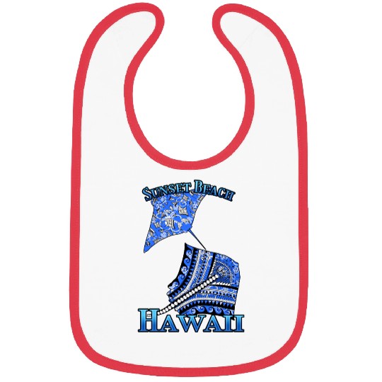Sunset Beach Vacation Tribal Stingrays Bibs