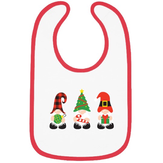 Christmas Gnomes with candy cane, gift Bibs