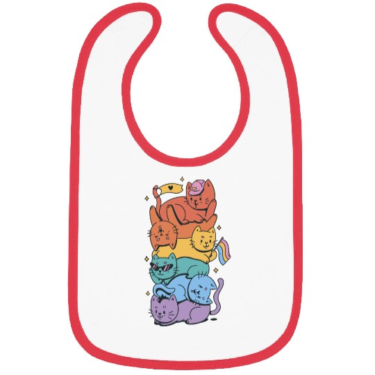 Lgbtq cats cartoon Bibs