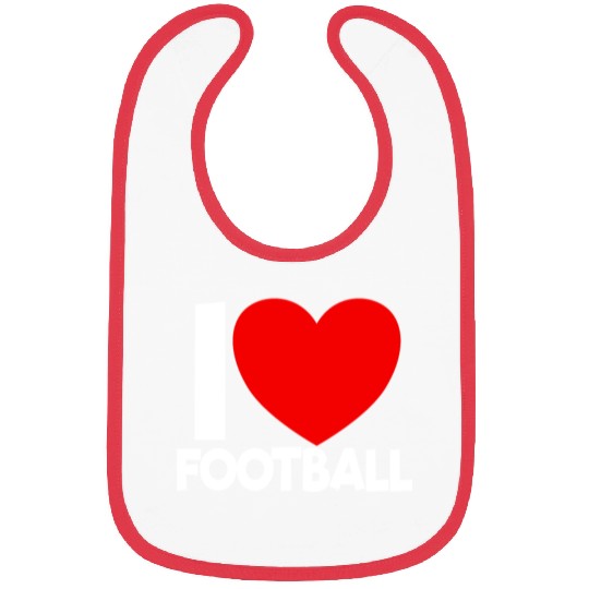 I Love Football Red Heart Football Lover Football Bibs