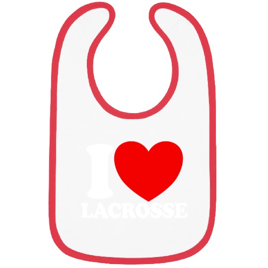 I Love Lacrosse Red Heart Lacrosse Lover Lacrosse Bibs