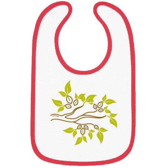 Tree branches and tree leaves - modern artwork Bibs