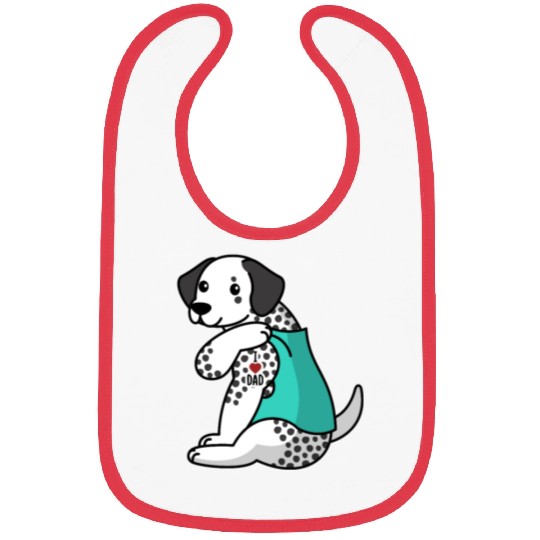 I Love Dad Dalmatian Bibs