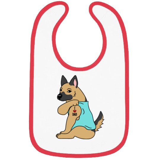 I Love Dad German Shepherd Bibs
