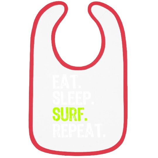Eat Sleep Surf Repeat Surfing Surfer Funny Cool Bibs