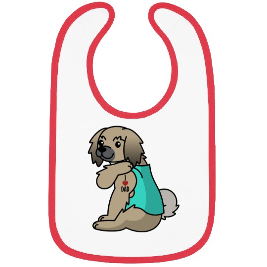 I Love Dad Pekingese Bibs
