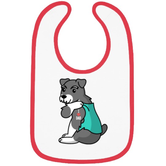 I Love Dad Schnauzer Bibs
