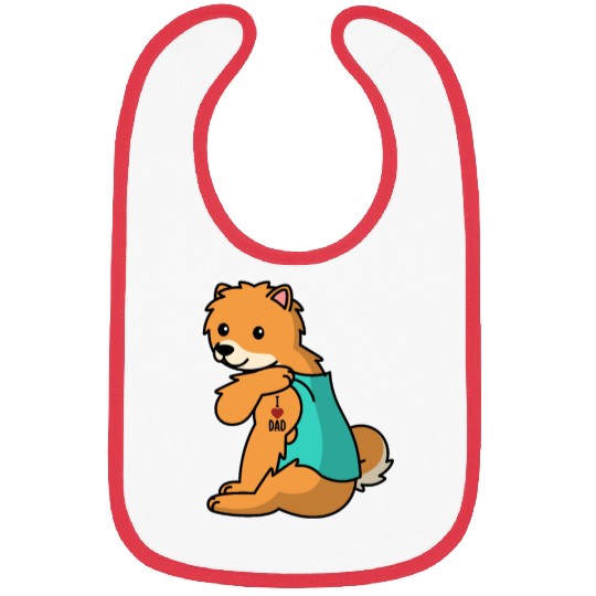 I Love Dad Pomeranian Bibs