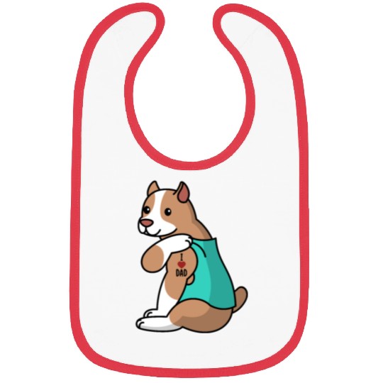 I Love Dad Pit Bull Bibs
