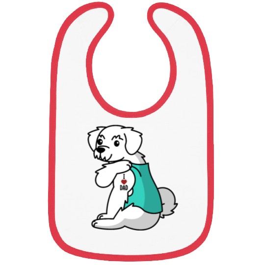 I Love Dad Maltese Bibs