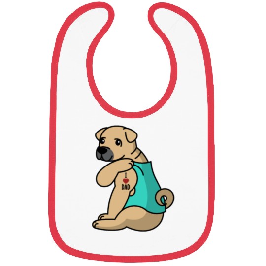 I Love Dad Shar Pei Bibs