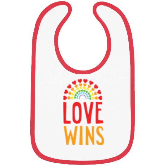 Love wins Rainbow pride LGBTQ pocket size design Bibs