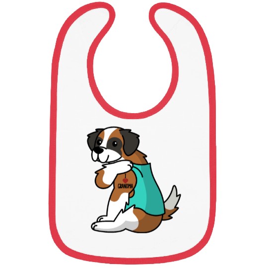 Saint Bernard I Love Grandma Bibs