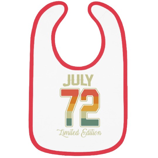 Vintage 50th Birthday July 1972 Sports Gift Bibs