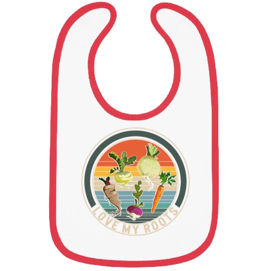 Roots Vegetable Bibs, Love My Roots Bibs,